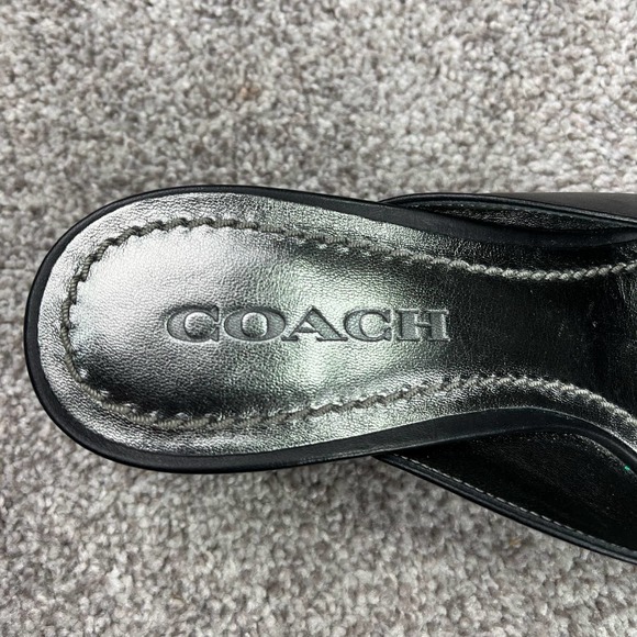 Beautiful Coach Black mule kitten pumps size 7.5 - Picture 9 of 9